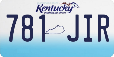 KY license plate 781JIR