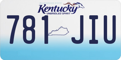 KY license plate 781JIU