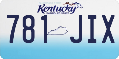 KY license plate 781JIX