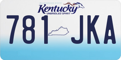 KY license plate 781JKA