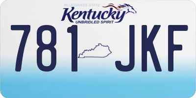 KY license plate 781JKF