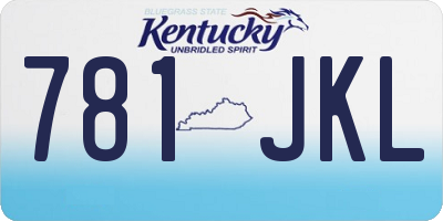 KY license plate 781JKL