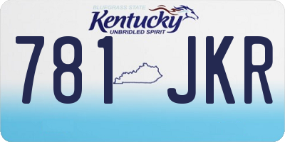 KY license plate 781JKR