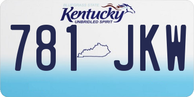 KY license plate 781JKW