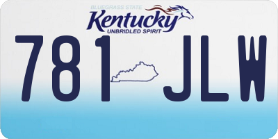 KY license plate 781JLW