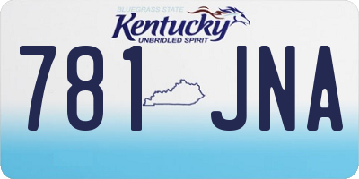 KY license plate 781JNA