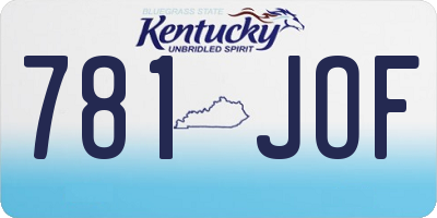 KY license plate 781JOF