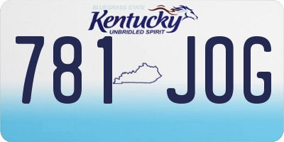 KY license plate 781JOG