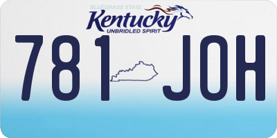 KY license plate 781JOH