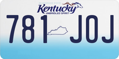 KY license plate 781JOJ