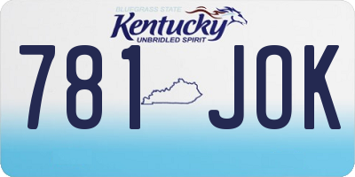 KY license plate 781JOK