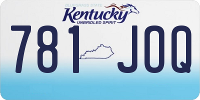 KY license plate 781JOQ