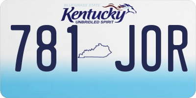 KY license plate 781JOR