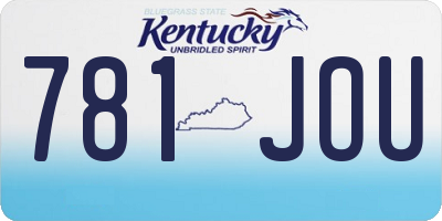 KY license plate 781JOU