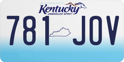 KY license plate 781JOV