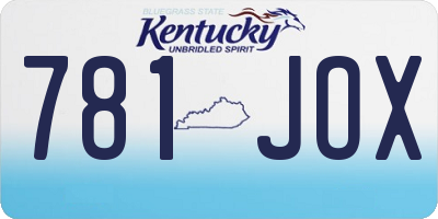 KY license plate 781JOX