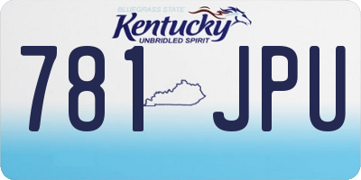 KY license plate 781JPU