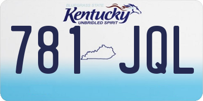 KY license plate 781JQL