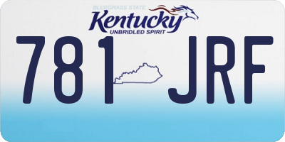 KY license plate 781JRF