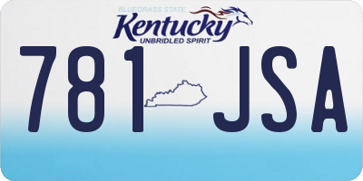 KY license plate 781JSA