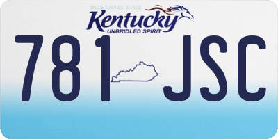 KY license plate 781JSC
