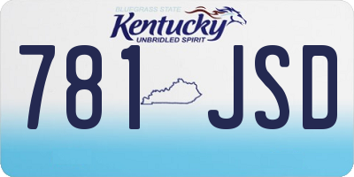 KY license plate 781JSD