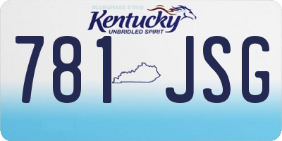 KY license plate 781JSG