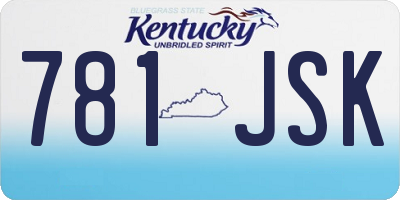 KY license plate 781JSK