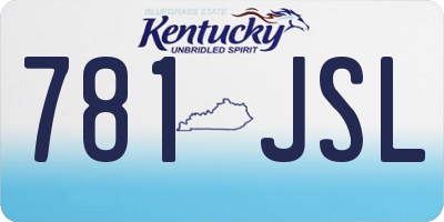 KY license plate 781JSL