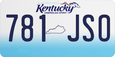 KY license plate 781JSO