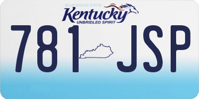 KY license plate 781JSP