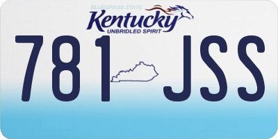 KY license plate 781JSS
