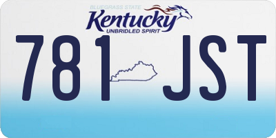 KY license plate 781JST
