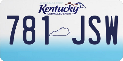 KY license plate 781JSW