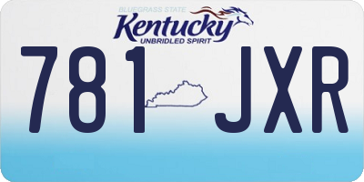 KY license plate 781JXR