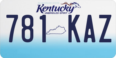 KY license plate 781KAZ