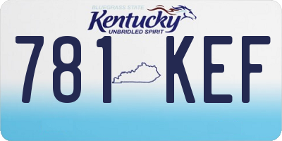 KY license plate 781KEF