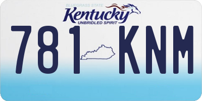 KY license plate 781KNM
