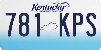 KY license plate 781KPS