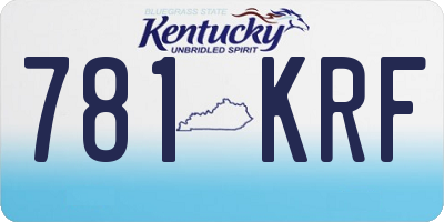 KY license plate 781KRF