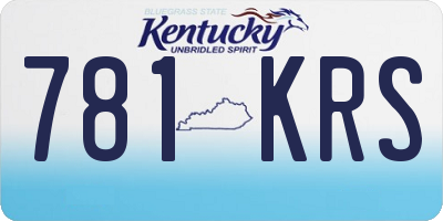 KY license plate 781KRS