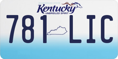 KY license plate 781LIC