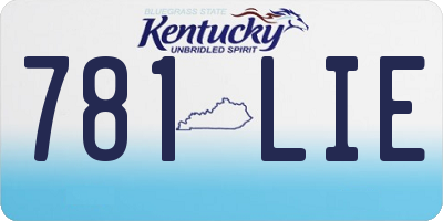 KY license plate 781LIE