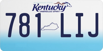 KY license plate 781LIJ
