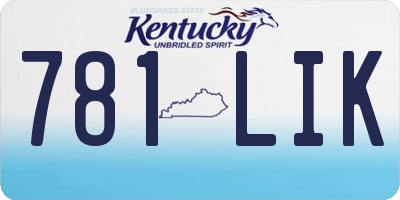 KY license plate 781LIK