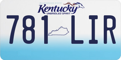 KY license plate 781LIR