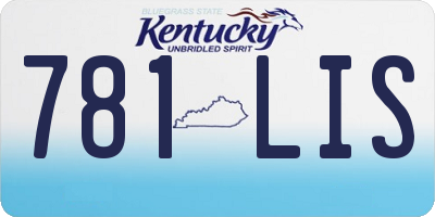 KY license plate 781LIS