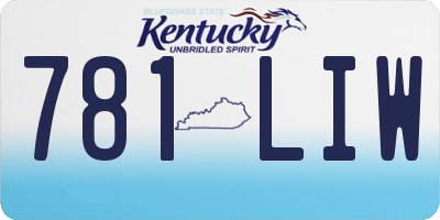 KY license plate 781LIW