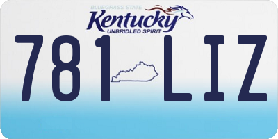 KY license plate 781LIZ