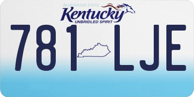 KY license plate 781LJE